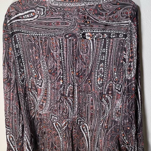 Blouse Jones New York Collection Silk button/up long sleeve semi lined sz 12 top - Picture 6 of 8